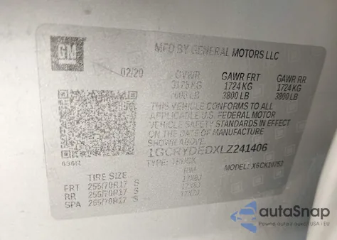 2020 Chevrolet Silverado 1500 4Wd Double Cab Standard Bed Lt from USA, damaged, VIN 1GCRYDEDXLZ241406